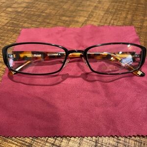 BCBG MAXAZRIA SAMANTA Black with Tortoiseshell Earpieces Eyeglasses Frames New